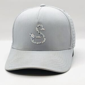 Swannies Light Grey Snapback Hat Cap for Golf Adjustable Breathable Performance